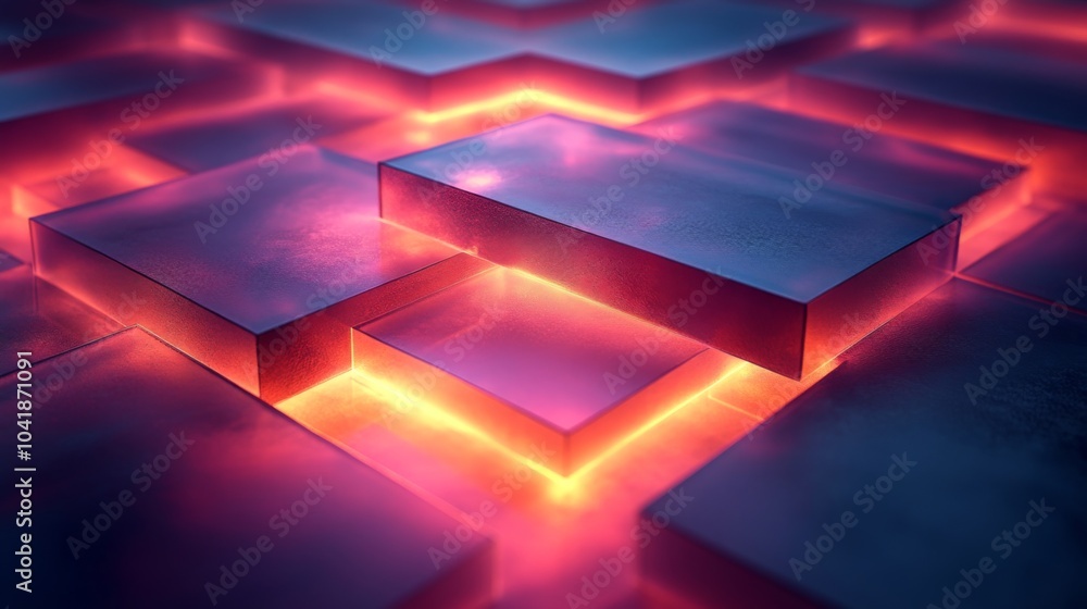 Aufkleber the artwork showcases an intricate layering of blue and orange elements, creating a glowing effect t