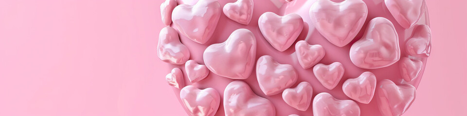 Pink Heart Haven: A large pink heart shape filled with smaller heart shapes, set against a light pink background.