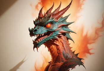 a photo of dragon head generative AI