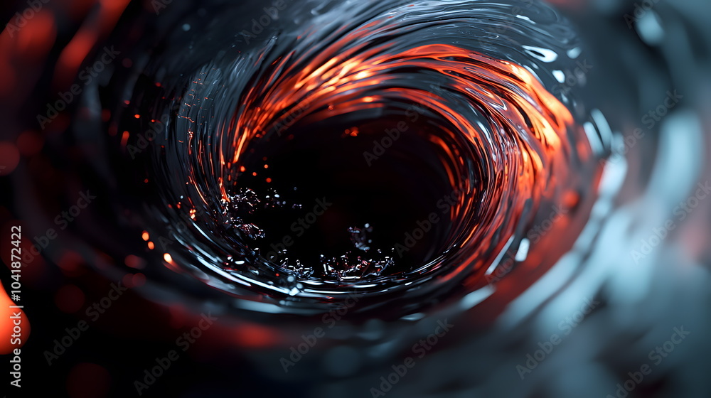 Poster Dynamic abstract vortex a mesmerizing swirling motion with glowing elements capturing energy and fluidity in motion