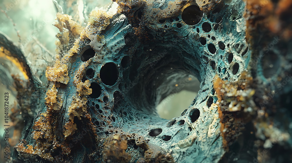 Poster Exploring the depths an abstract underwater structure revealing intricate textures and patterns of nature's mysteries