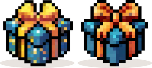 gift box pixel art vector. gift box icon. Game item