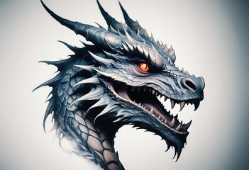 a photo of dragon head generative AI