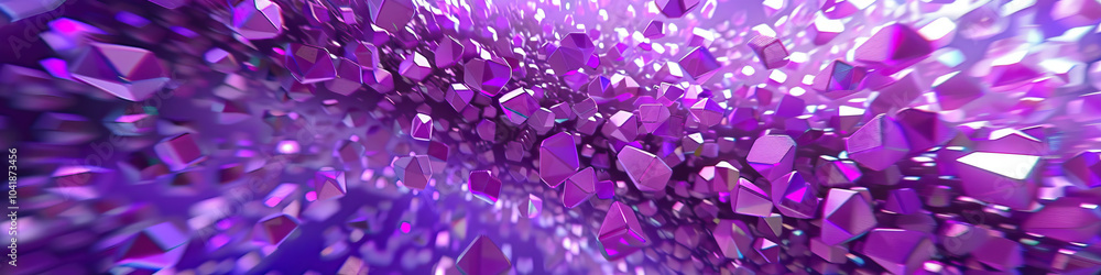 Poster prismatic purple: a kaleidoscope of purple and violet shapes and patterns tumbling and twisting, cre