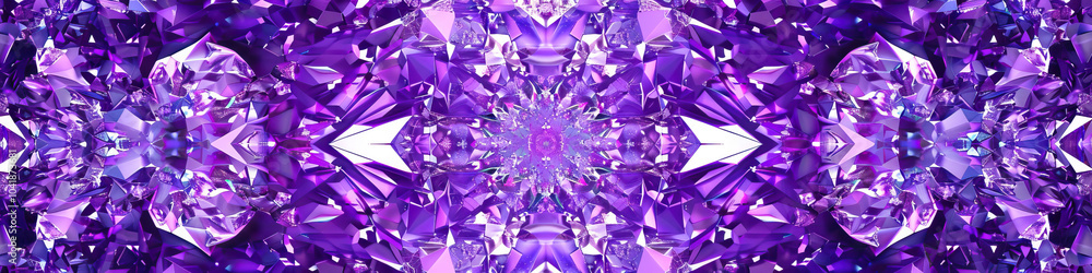 Poster prismatic purple: a kaleidoscope of purple and violet shapes and patterns tumbling and twisting, cre