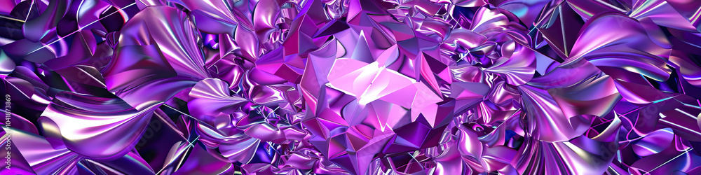Poster prismatic purple: a kaleidoscope of purple and violet shapes and patterns tumbling and twisting, cre