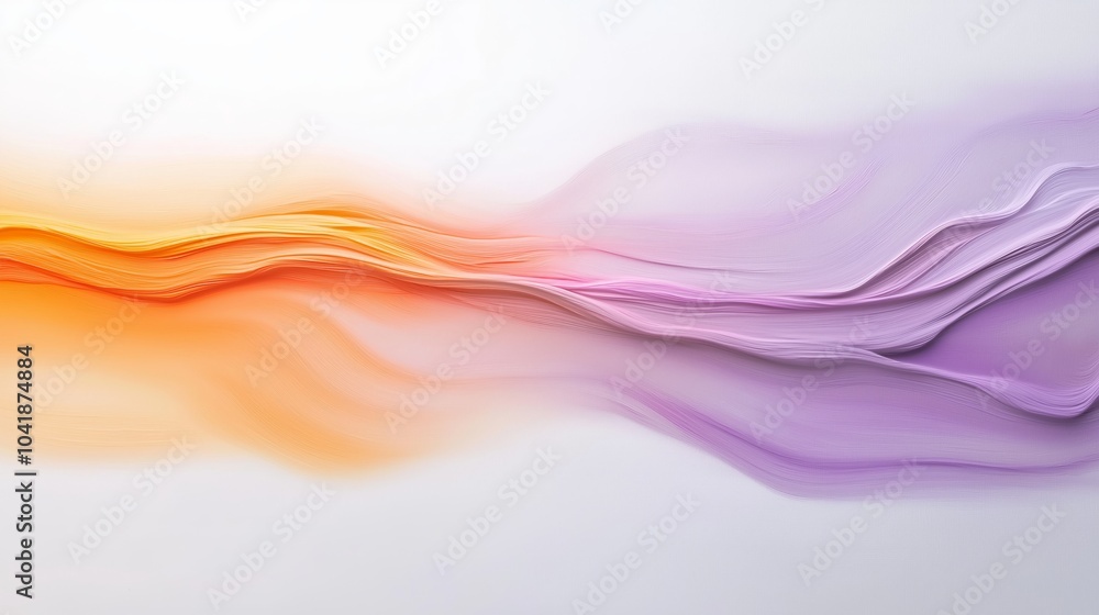 Poster abstract background of multi-colored cloudy spreading paint strokes on a white background