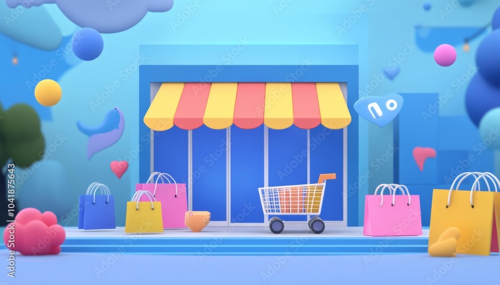 Poster visual representation of e-commerce growth trends and statistics.