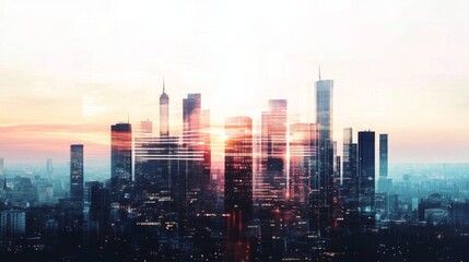 Fototapeta premium Visualizing Financial Trends Through City Design.