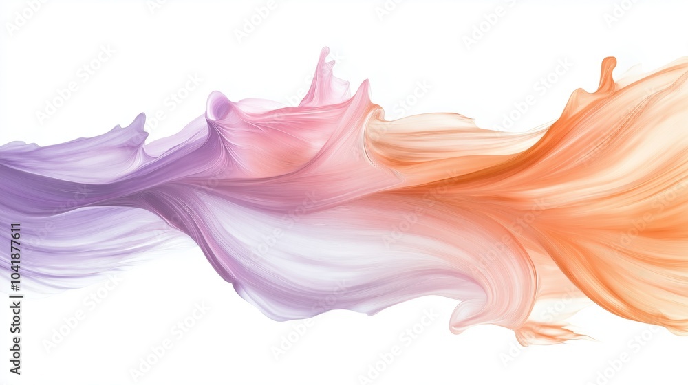 Poster abstract background of multi-colored cloudy spreading paint strokes on a white background
