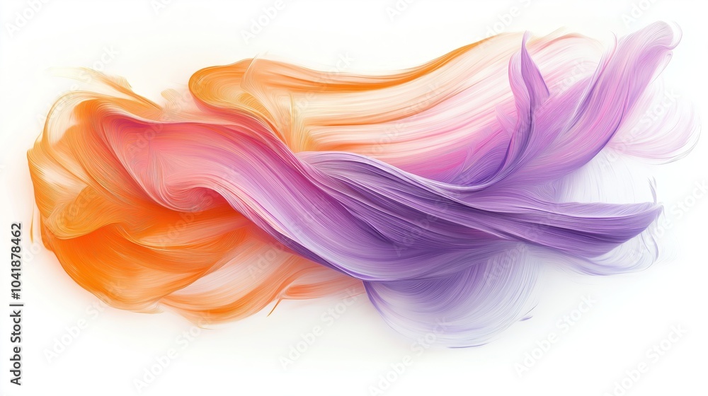 Poster abstract background of multi-colored cloudy spreading paint strokes on a white background