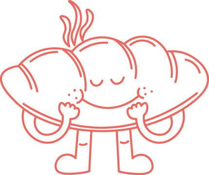 recommend clip art: Line Art Character Food Reatil Set Illustration