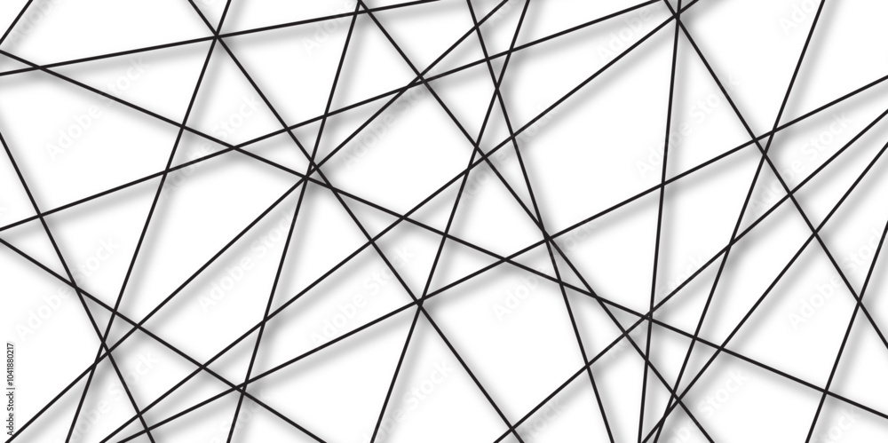 Fototapete white abstract background with black diagonal lines and shadows. modern random pattern line stroke t