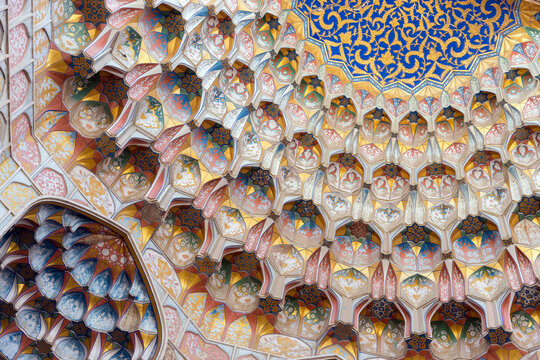 Decoration of the external portal of Abdulaziz Khan Madrasah, Bukhara