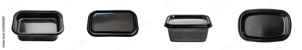 Aufkleber The container for the tray is rendered as a 3D rendering on a white background. Layered template file is easy to use for design, promo, or as the basis of a mock-up for your food tray design.