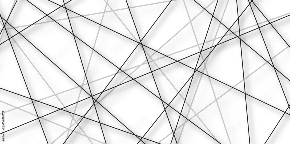 Leinwandbilder white abstract background with black diagonal lines and shadows. modern random pattern line stroke t
