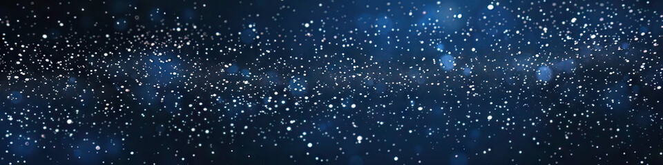 A deep navy blue background with scattered silver glitter, giving it a sophisticated and mystical feel.