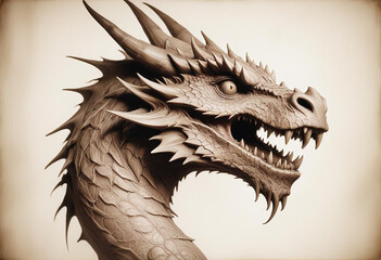 a photo of dragon head generative AI