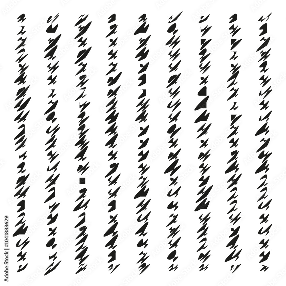 Poster zigzag stroke pattern. abstract sketch lines. grunge brush shapes. vector hand-drawn elements.