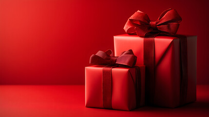 Red Gift Boxes with Ribbons
