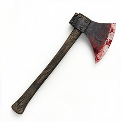 Bloody Battle Axe with Wooden Handle