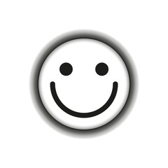 Smiley face icon. Black circle smile. Happy emoticon symbol. Vector illustration.
