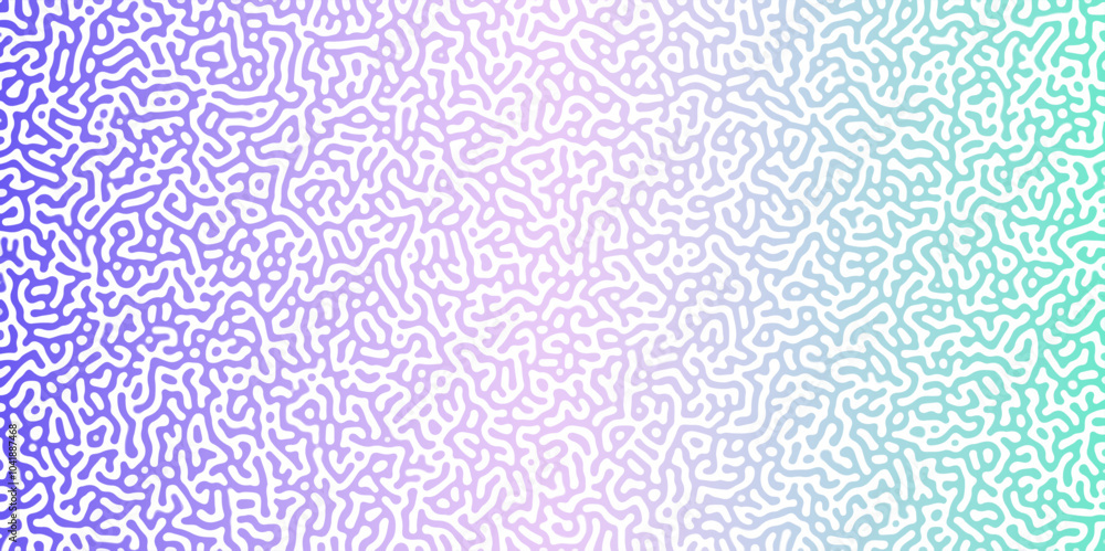 Poster Turing Abstract Pattern, suitable for any business. White and blue color diffusion reaction seamless pattern.An abstract Reaction-diffusion or Turing pattern formation, coral reef, natural texture,