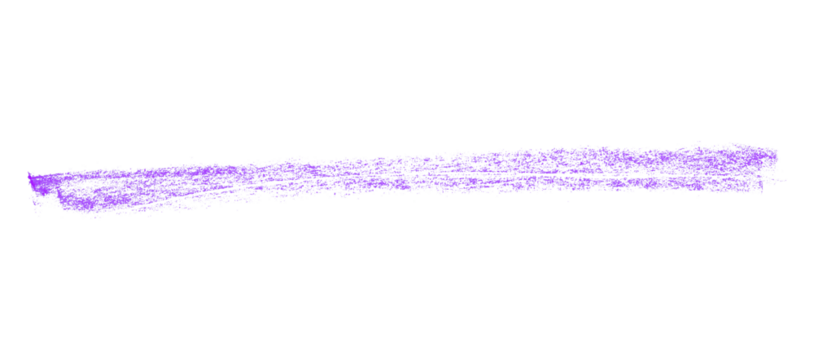 Isolated purple pencil line on transparent background.