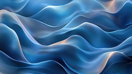 Obraz premium Fluid Abstract Waves in Blue Tones