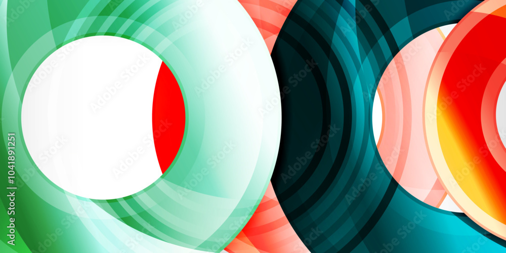 Aufkleber bright colorful circles with light effects. abstract background