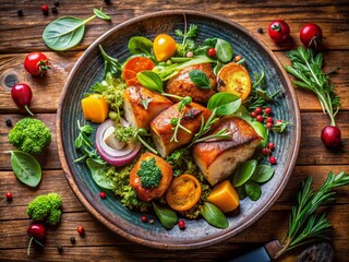 Gourmet Mains Coin Gauche Dish - Exquisite Culinary Presentation for Food Photography