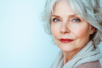 Naklejka premium Elegant Mature Woman with Silver Hair