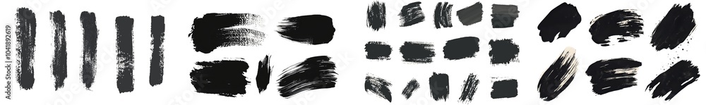 Aufkleber ink smudges. abstract shapes stains and smudges. grunge design elements. painted ink stripes. ink sm