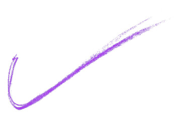 Isolated purple pencil line on transparent background.