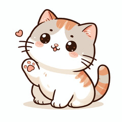 cute cat vector, illustration, animal, smile