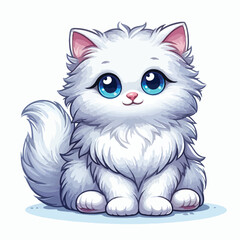 cute cat vector, illustration, animal, smile