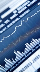 Fototapeta premium A financial chart displaying stock market trends with data visualizations.