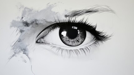 simple eye without head and with withe background 