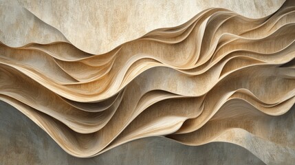 Fototapeta premium Intricate, flowing organic lines in muted earth tones, creating a captivating abstract design that intertwines in soothing, natural shapes.