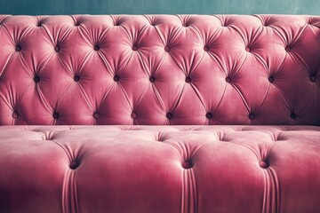 Fototapeta premium Elegant Pink Velvet Couch Detail for Stylish Interiors