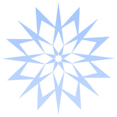 Snowflake blue gradient on transparent background png illustration symbol winter New Year Christmas sticker decal stencil