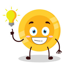 cute creative expression of bite cookies with shiny lamp cartoon character