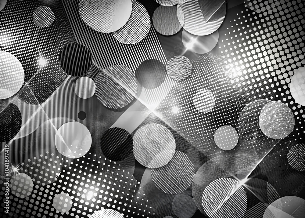 Aufkleber halftone transition abstract wallpaper for modern web design - irregular rounded lines in black and 
