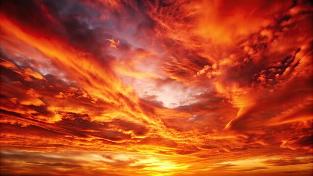 Abstract fiery red sky background