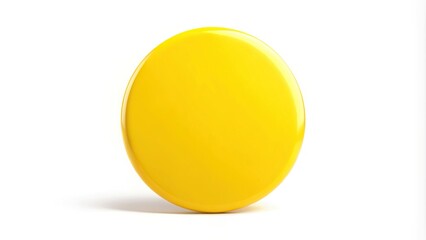 Yellow circle isolated on white background, low angle view