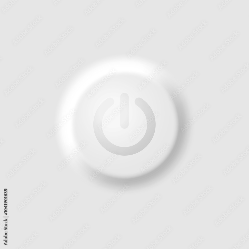 Poster power start and shutdown button isolated on white background. vector illustration.