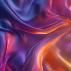 Obraz premium Vibrant multicolored silk texture with flowing waves. Abstract background design.