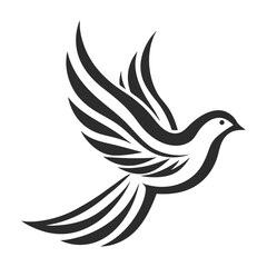 Elegant Bird in Flight Silhouette Vector for Logos and Design.