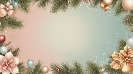 christmas frame with branches