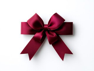 Fototapeta premium traditional deep red Christmas bow with rich texture, perfect for festive decorations and gift wrapping. This elegant bow adds touch of sophistication to any holiday presentation
